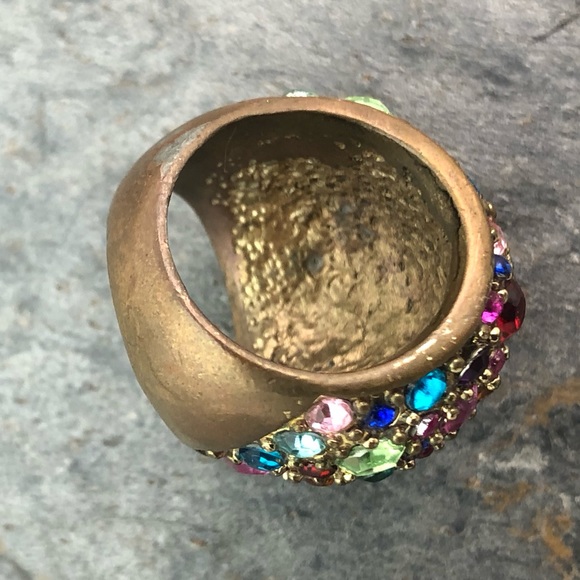 Retro Multi-color Rhinestone Ring - Picture 3 of 4